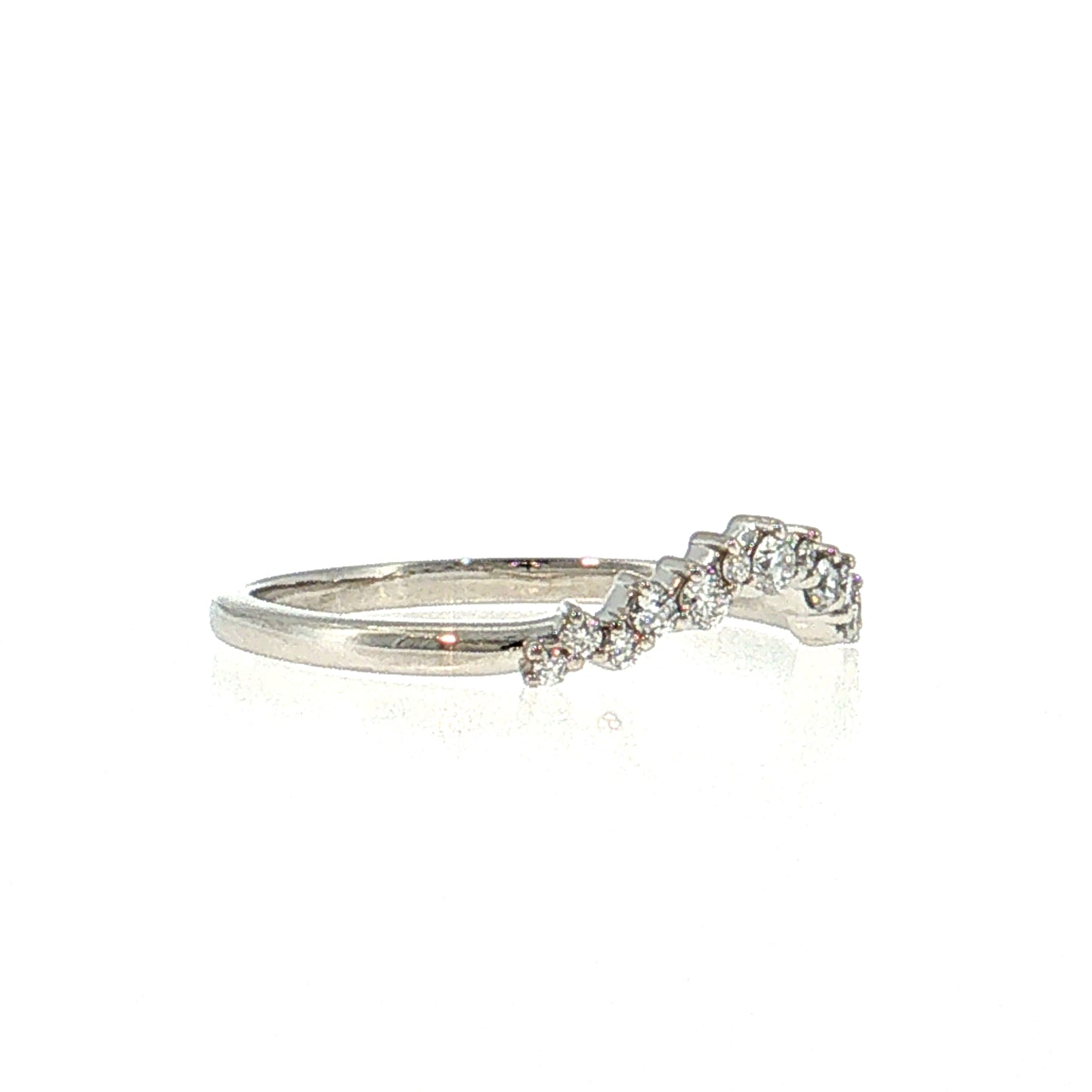 .24 Diamond Contoured Wedding Band 14k White Gold