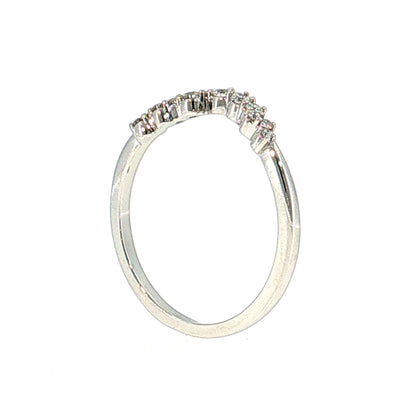 .24 Diamond Contoured Wedding Band 14k White Gold