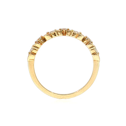 .28 Diamond Leaf Wedding Band 14k Yellow Gold
