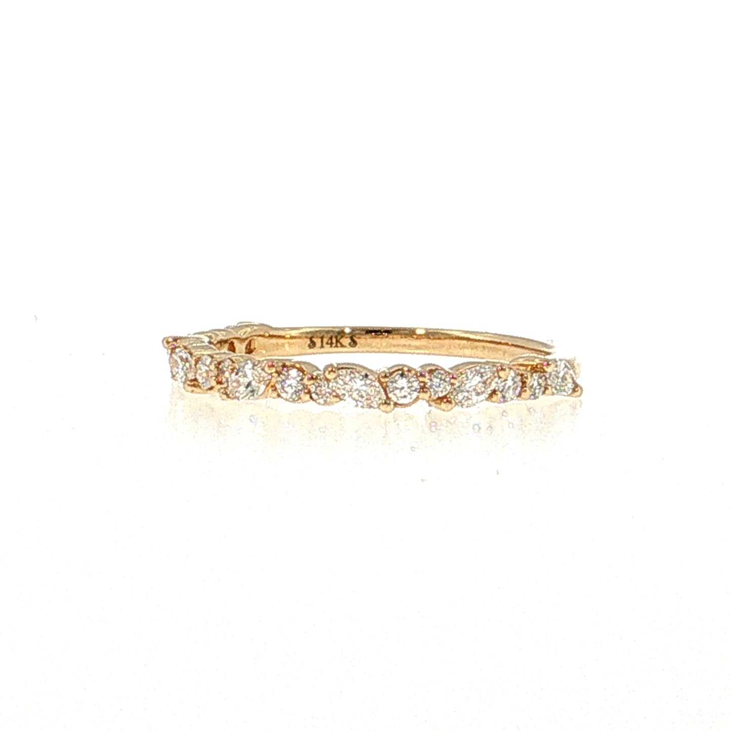 .30 Diamond Cluster Stacking Band 14k White Gold