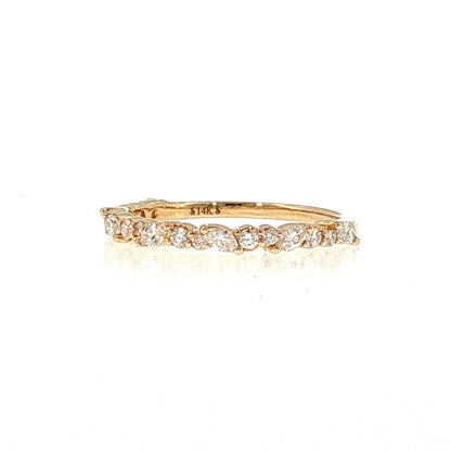 .30 Diamond Cluster Stacking Band 14k White Gold
