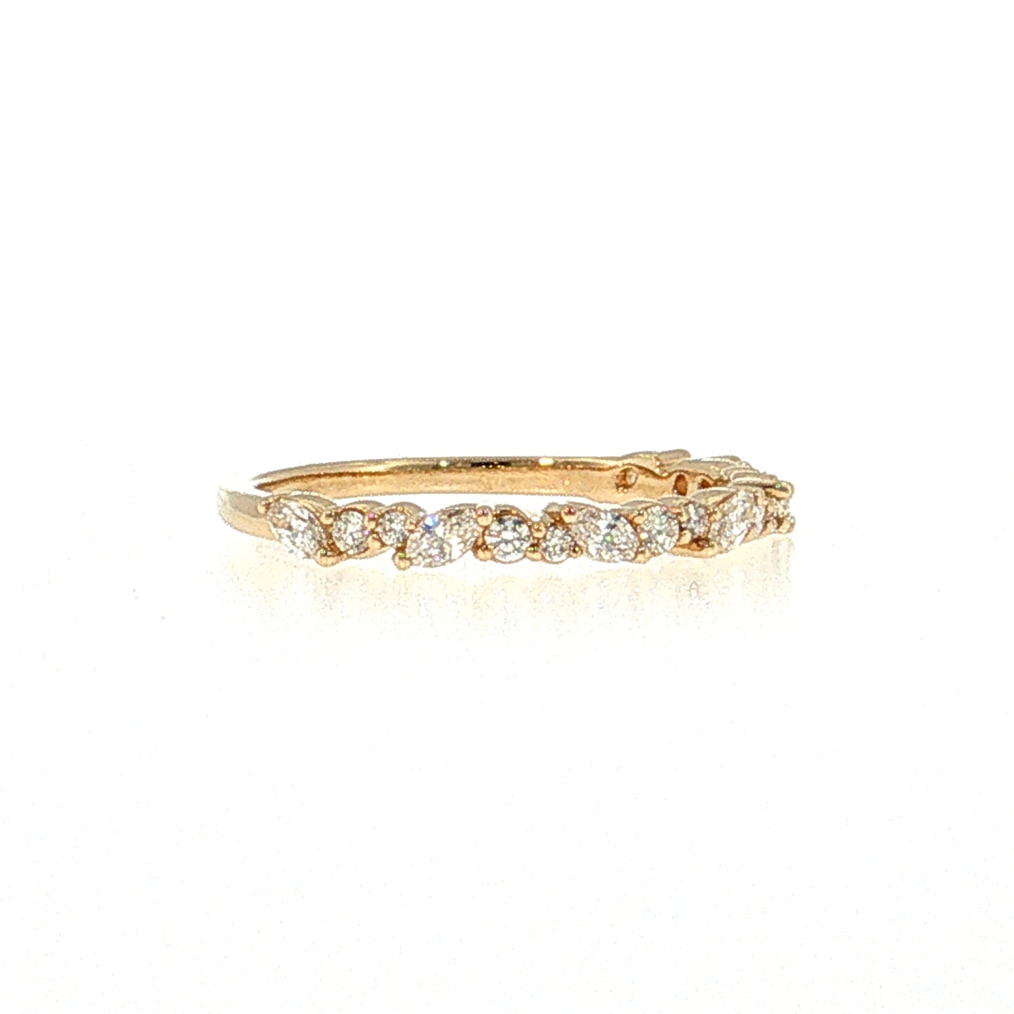 .30 Diamond Cluster Stacking Band 14k White Gold
