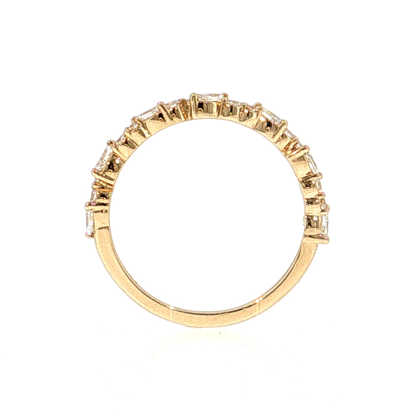 .30 Diamond Cluster Stacking Band 14k White Gold