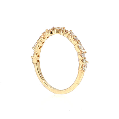 .30 Diamond Cluster Stacking Band 14k White Gold