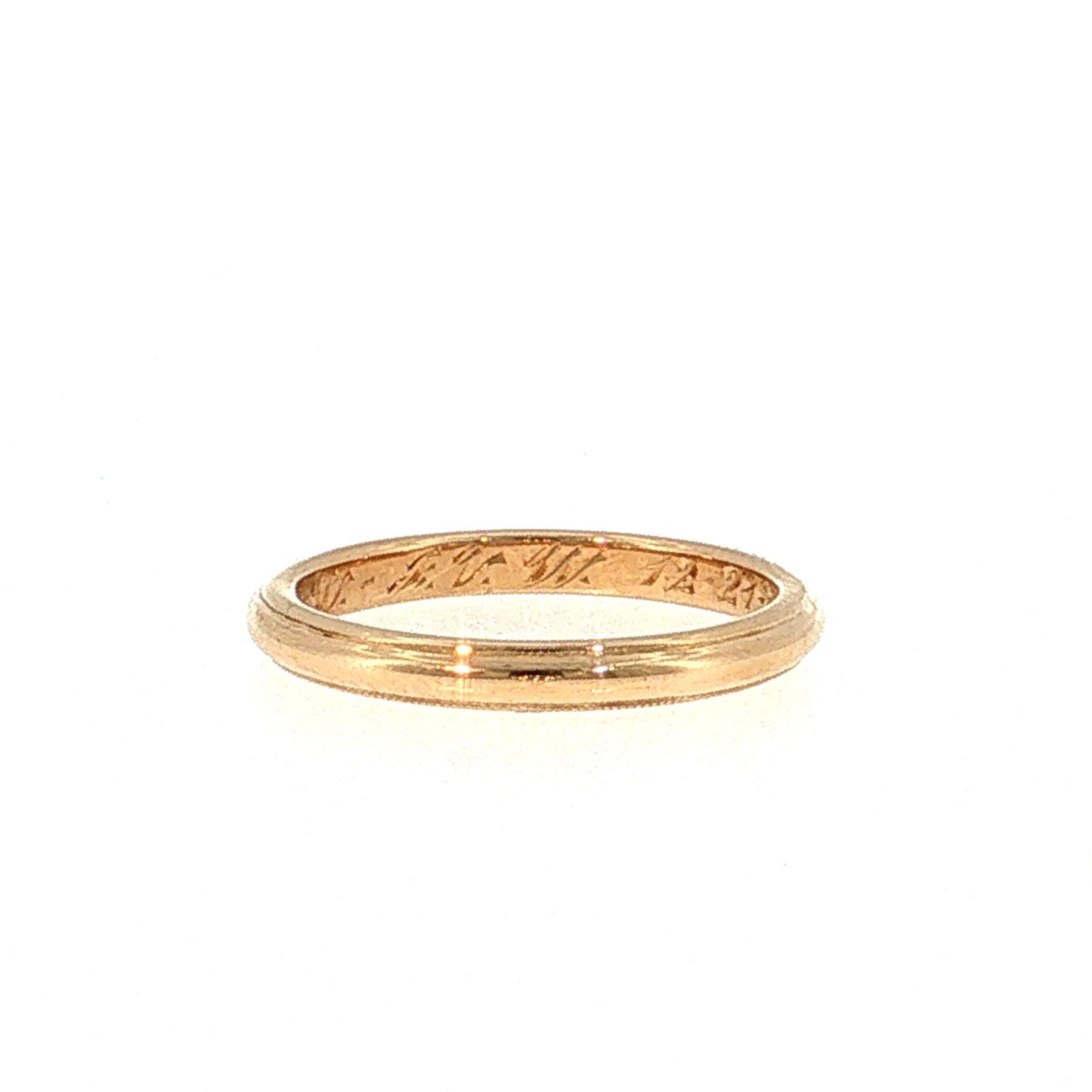 2.5mm Vintage Retro Milgrain Wedding Band 18k Yellow Gold
