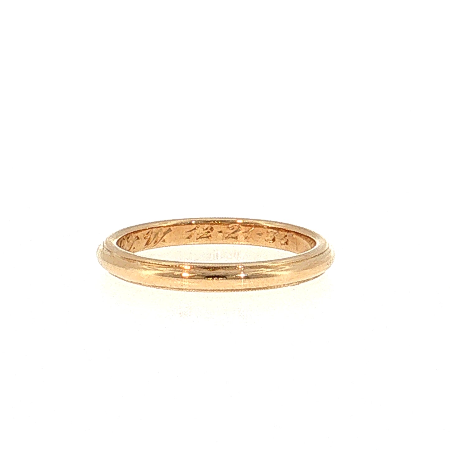 2.5mm Vintage Retro Milgrain Wedding Band 18k Yellow Gold