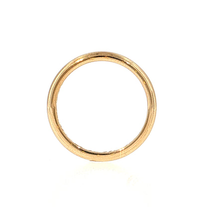 2.5mm Vintage Retro Milgrain Wedding Band 18k Yellow Gold