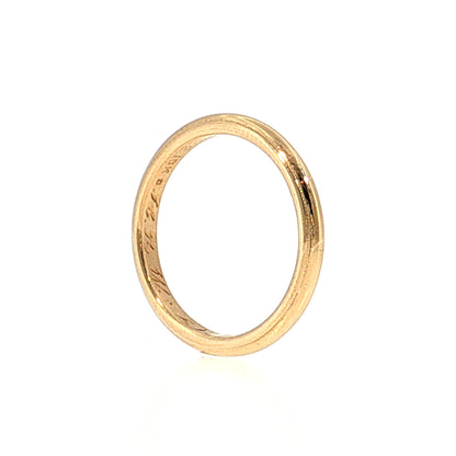 2.5mm Vintage Retro Milgrain Wedding Band 18k Yellow Gold