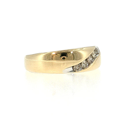 Vintage Mid-Century Diamond Wedding Band 10k Yellow Gold
