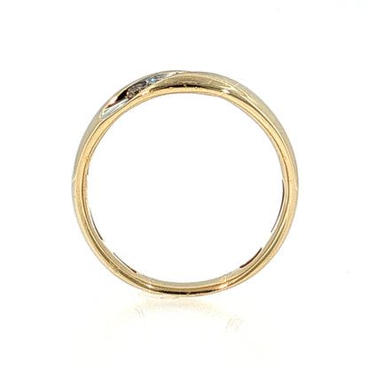 Vintage Mid-Century Diamond Wedding Band 10k Yellow Gold