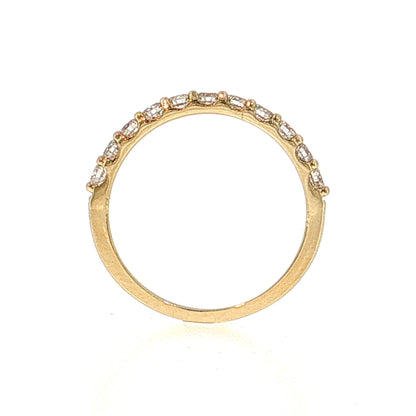 .55 Diamond Half-Eternity Wedding Band 14k Yellow Gold