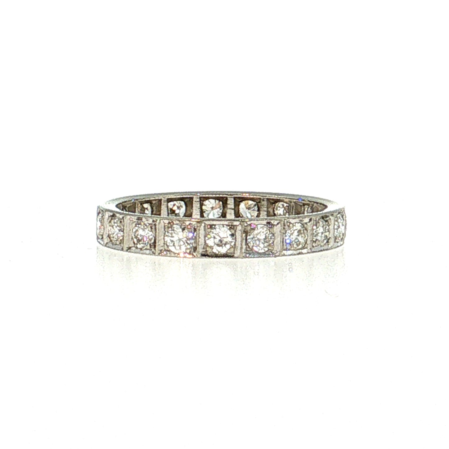 .57 Art Deco Diamond Eternity Band 14k White Gold