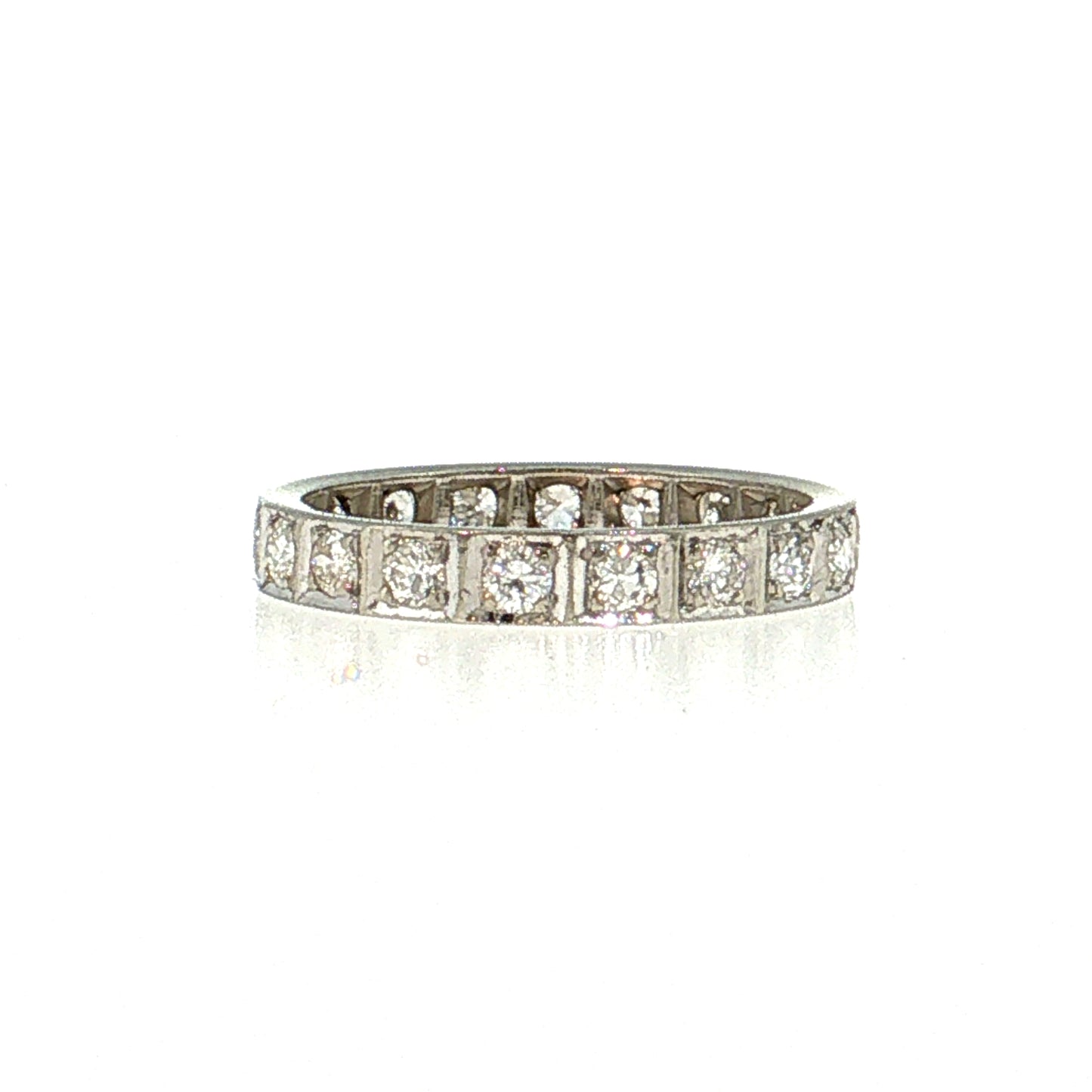 .57 Art Deco Diamond Eternity Band 14k White Gold
