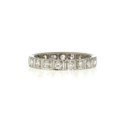 .57 Art Deco Diamond Eternity Band 14k White Gold