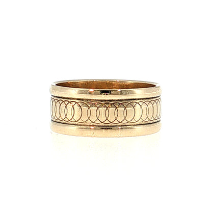 Engraved Wedding Band 14k Yellow Gold
