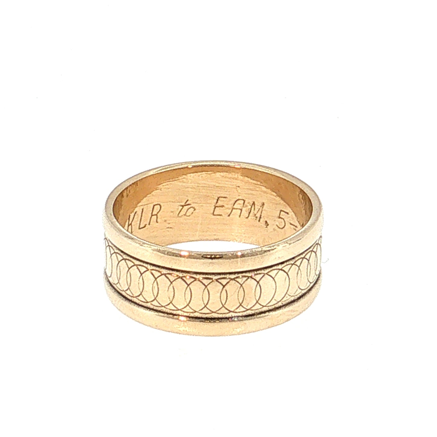 Engraved Wedding Band 14k Yellow Gold