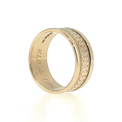Engraved Wedding Band 14k Yellow Gold