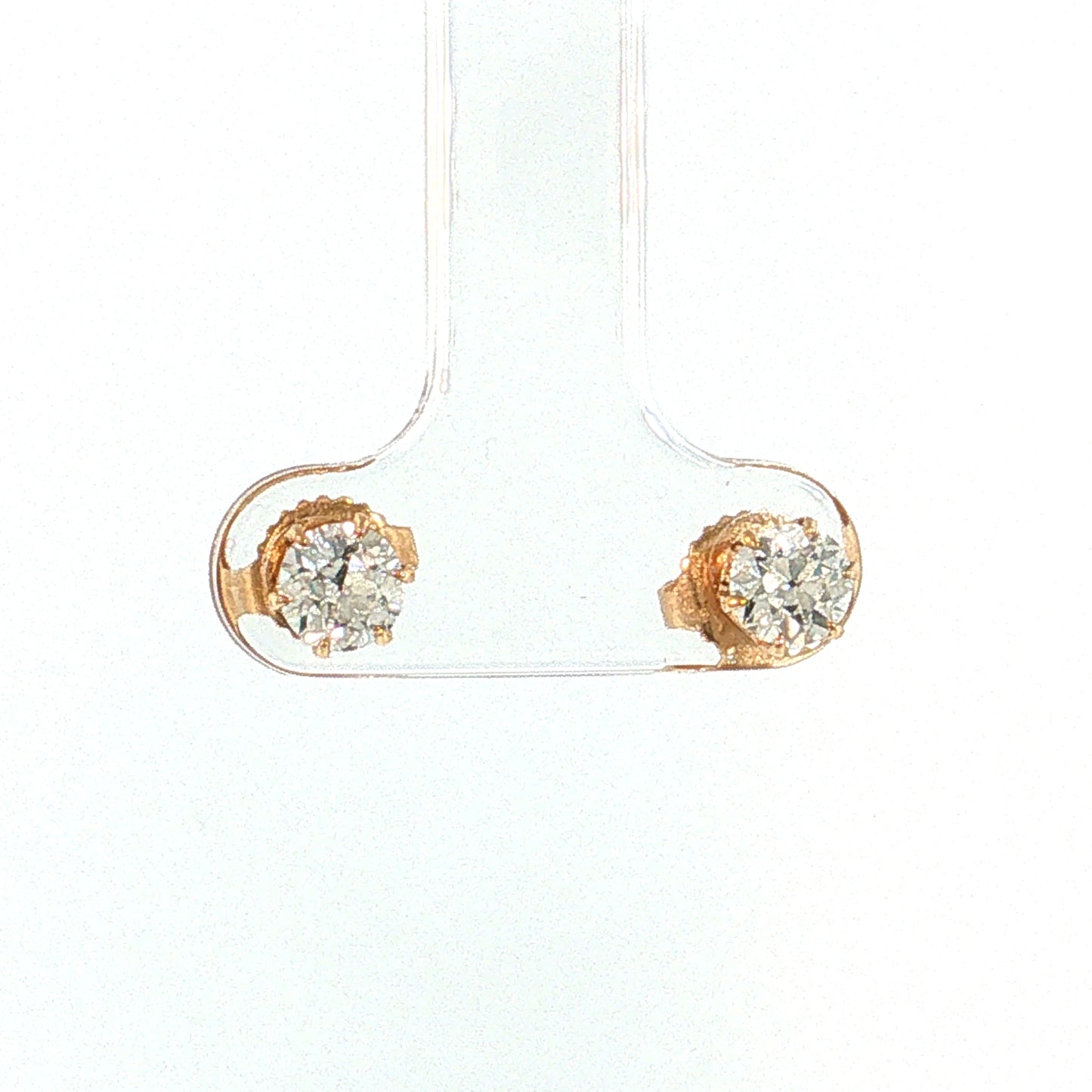 Diamond Starburst Stud Earrings 14k Yellow Gold