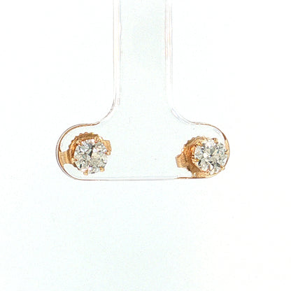 Diamond Starburst Stud Earrings 14k Yellow Gold