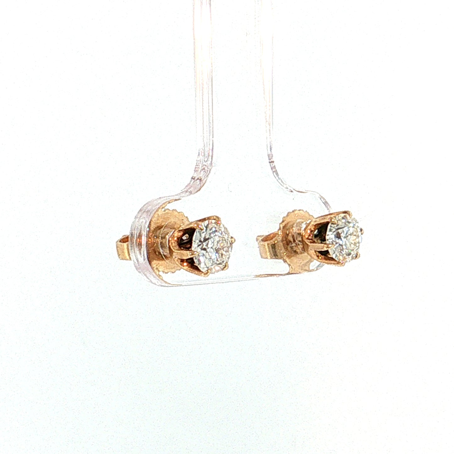 Diamond Starburst Stud Earrings 14k Yellow Gold