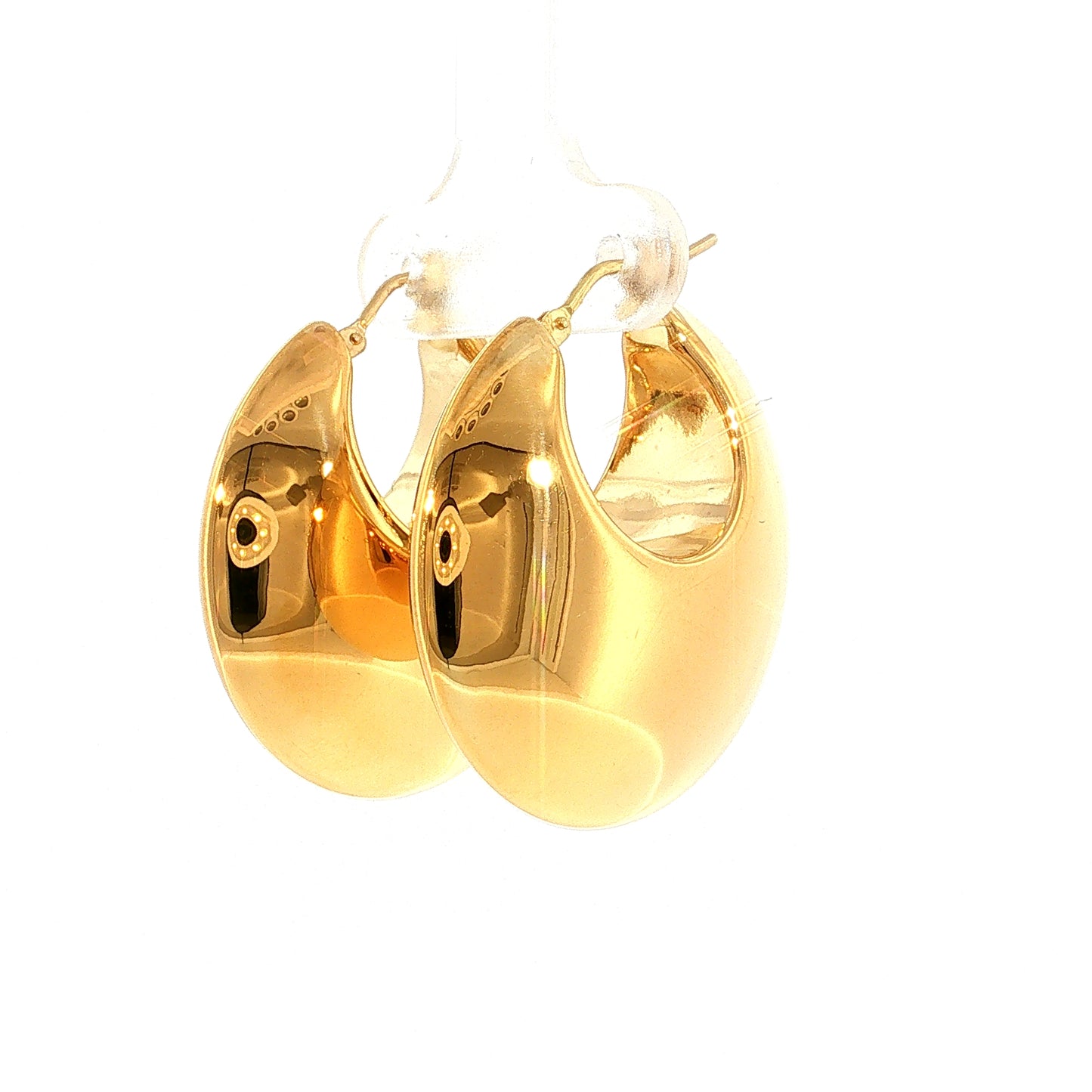 Puffy Hoop Earrings 14k Yellow Gold