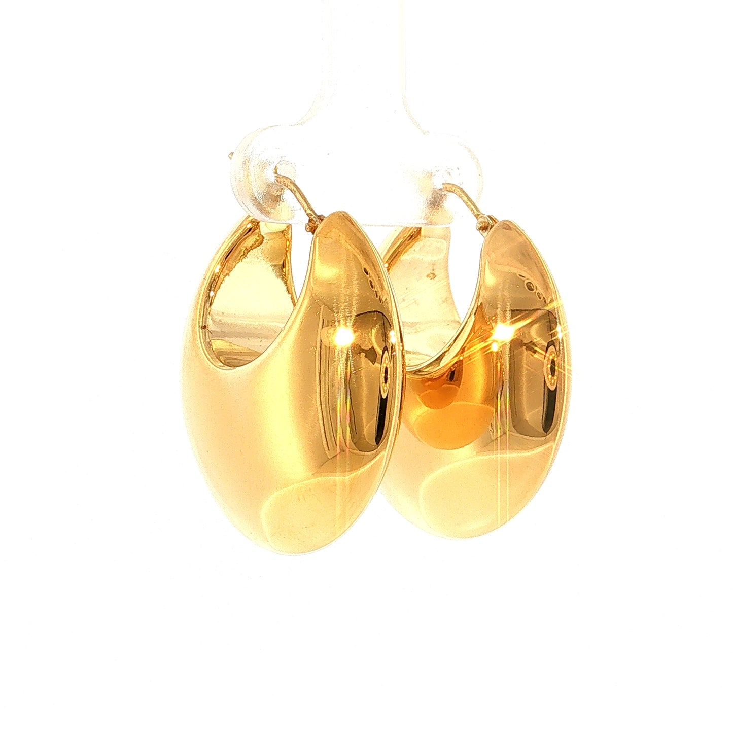 Puffy Hoop Earrings 14k Yellow Gold