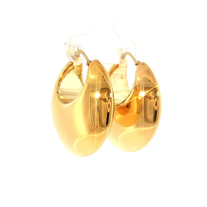 Puffy Hoop Earrings 14k Yellow Gold