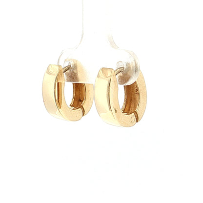 Chunky Huggie Hoop Earrings 14k Yellow Gold