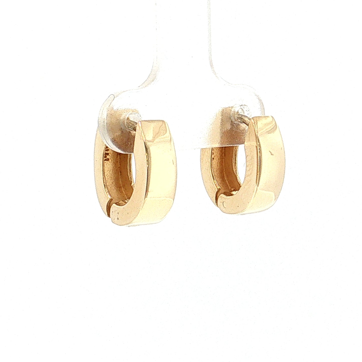 Chunky Huggie Hoop Earrings 14k Yellow Gold