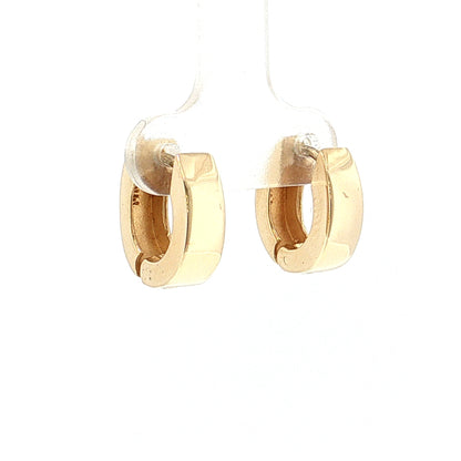 Chunky Huggie Hoop Earrings 14k Yellow Gold