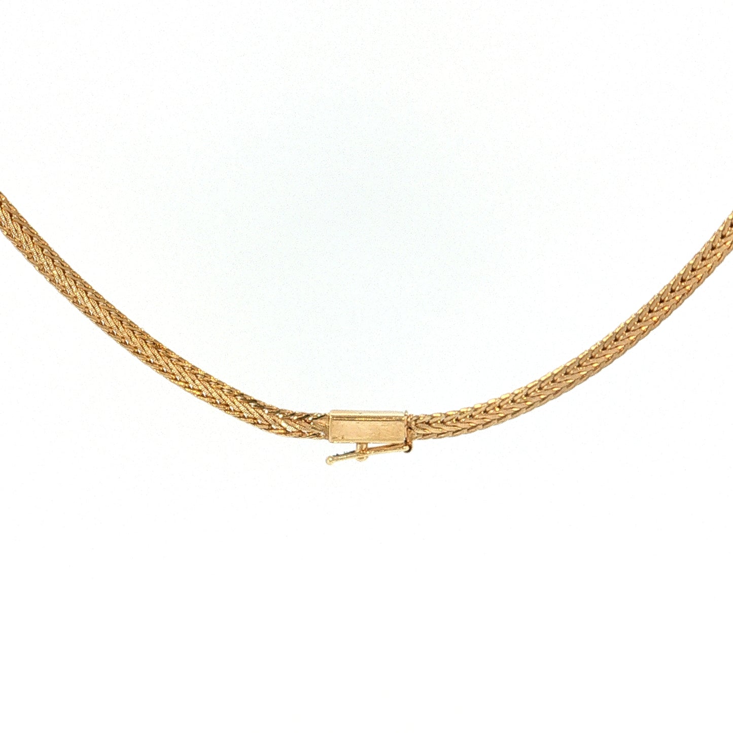 Blue Sapphire & Diamond Herringbone Necklace 14k