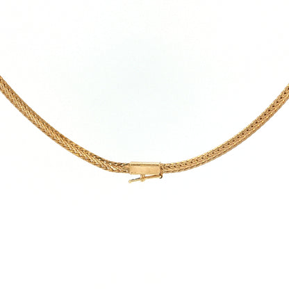 Blue Sapphire & Diamond Herringbone Necklace 14k