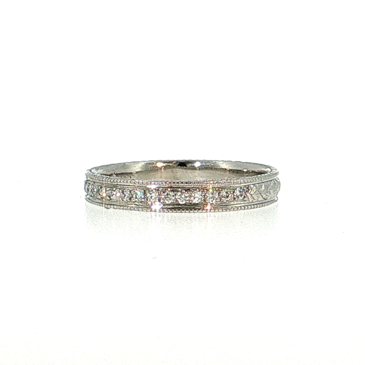 Diamond Chevron Wedding Band Platinum