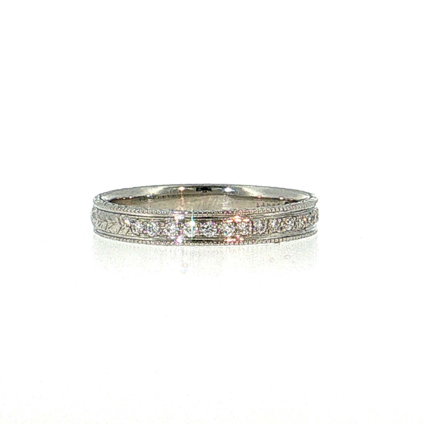 Diamond Chevron Wedding Band Platinum