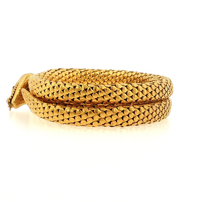 .22 Victorian Diamond & Ruby Snake Bracelet 14k