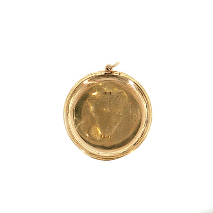 .63 Victorian Diamond Enamel Medallion Pendant 18k