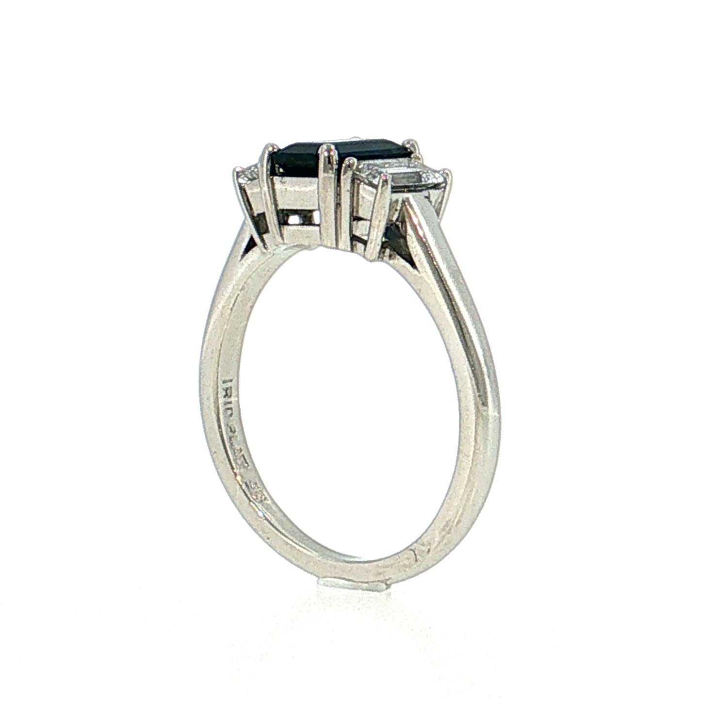 1.15 Blue Sapphire Three Stone Ring Platinum