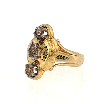 .54 Antique Art Nouveau Diamond Cocktail Ring 18k