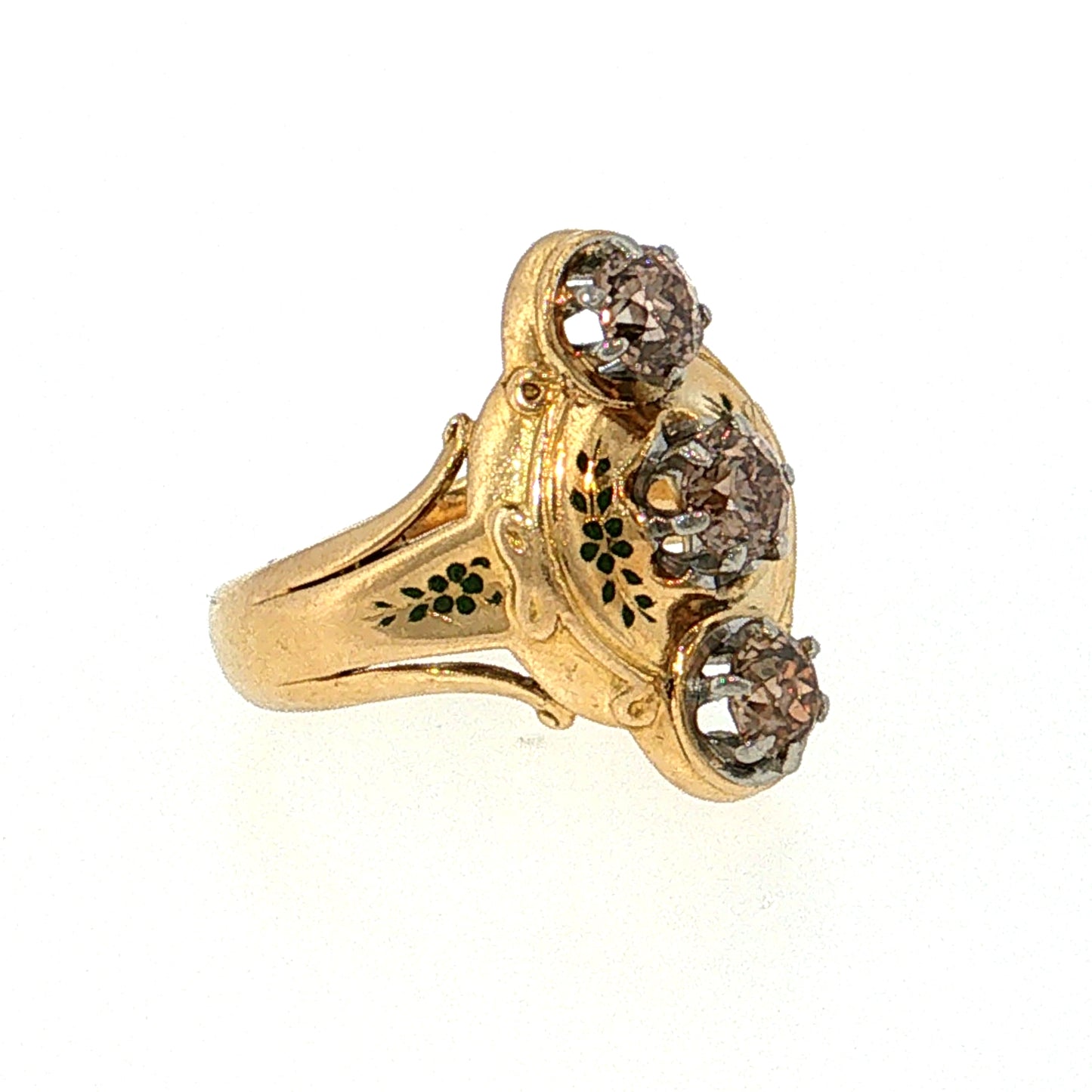 .54 Antique Art Nouveau Diamond Cocktail Ring 18k