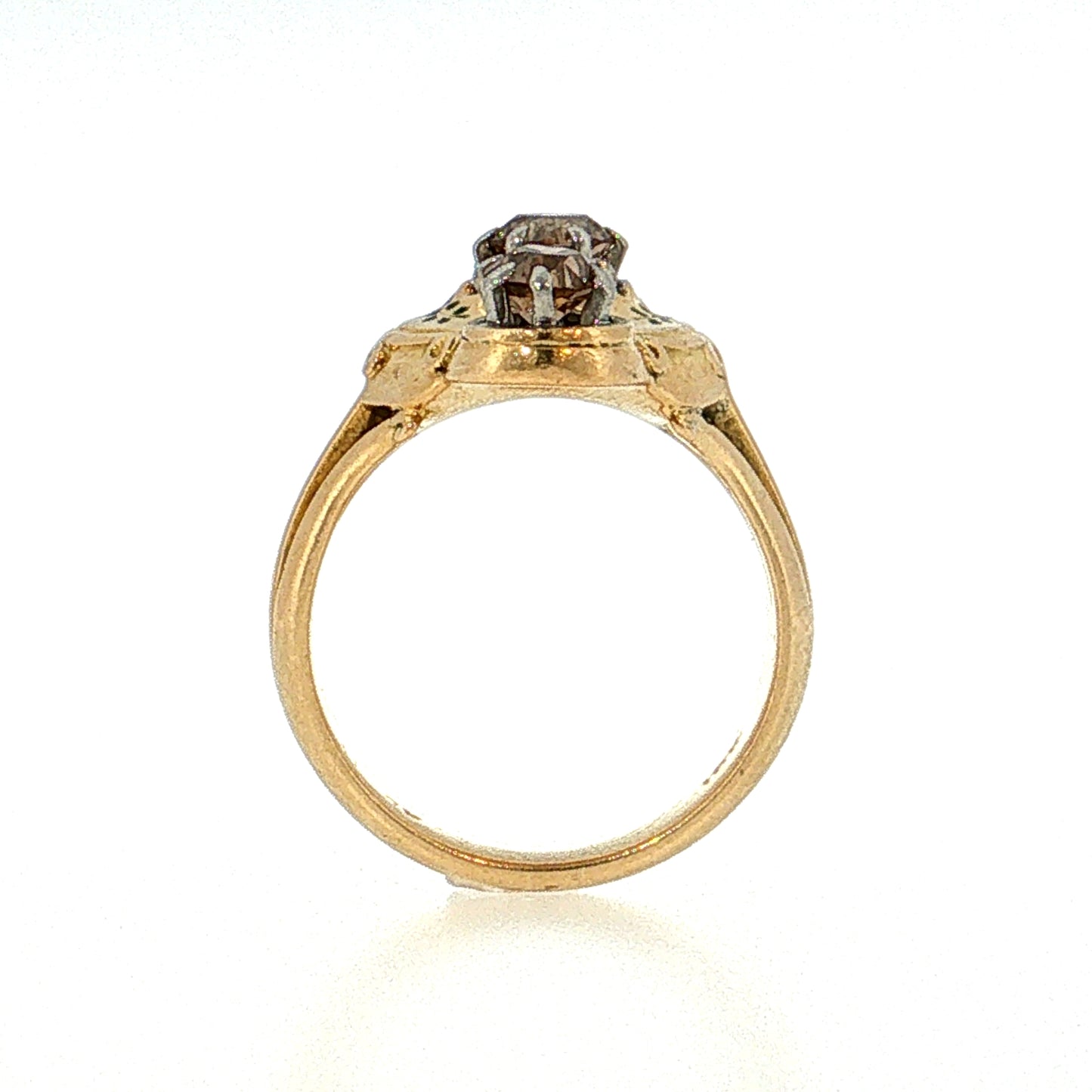 .54 Antique Art Nouveau Diamond Cocktail Ring 18k