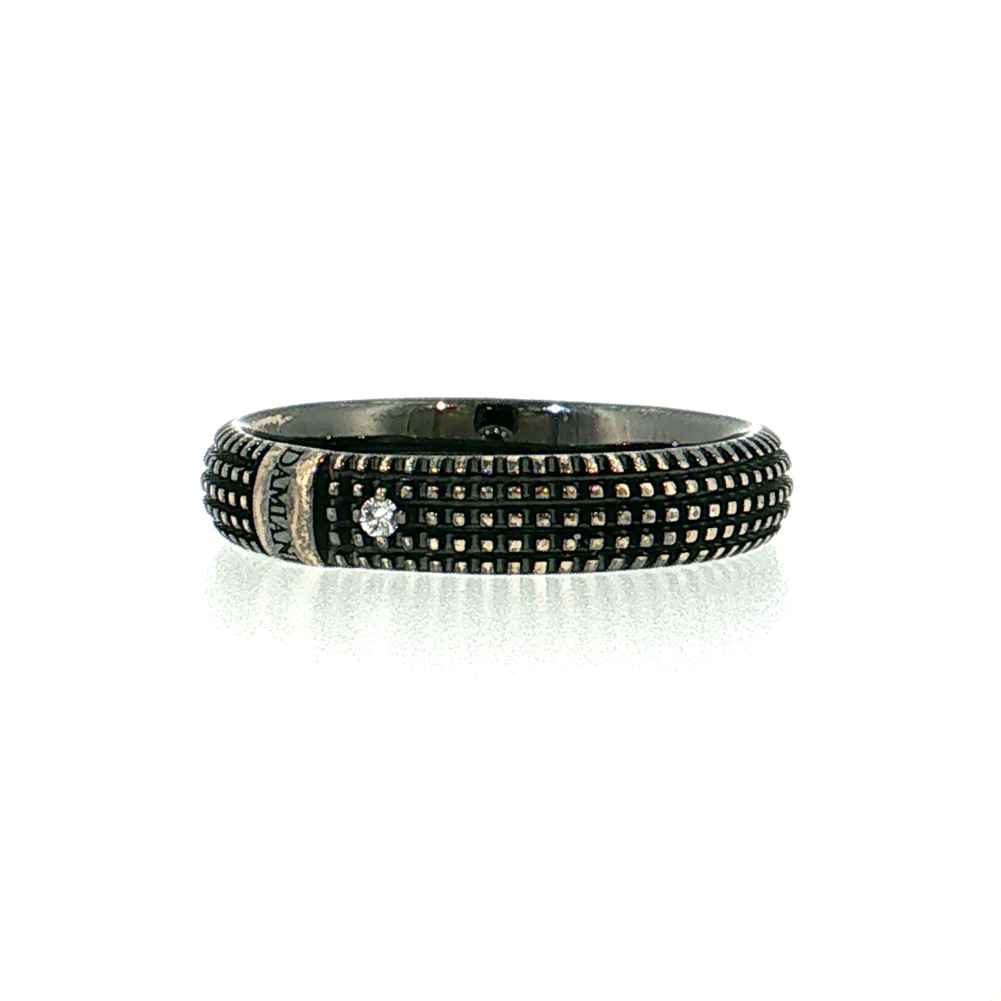 Men's Damiani Diamond Wedding Band 18k White Gold