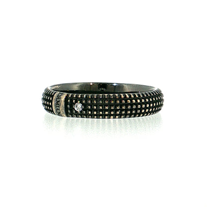 Men's Damiani Diamond Wedding Band 18k White Gold