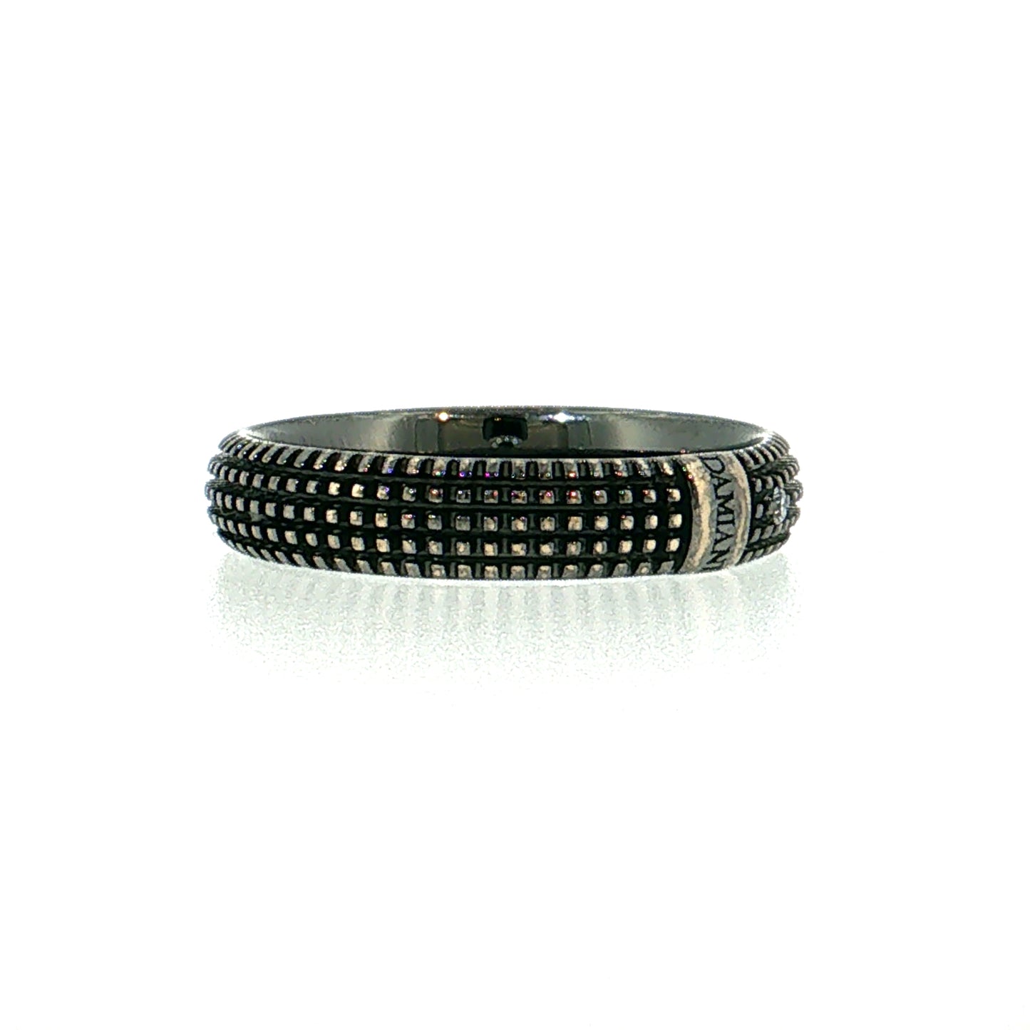 Men's Damiani Diamond Wedding Band 18k White Gold
