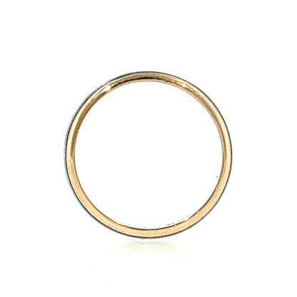 Antique Art Deco Engraved Wedding Band 14k Two-Tone Gold