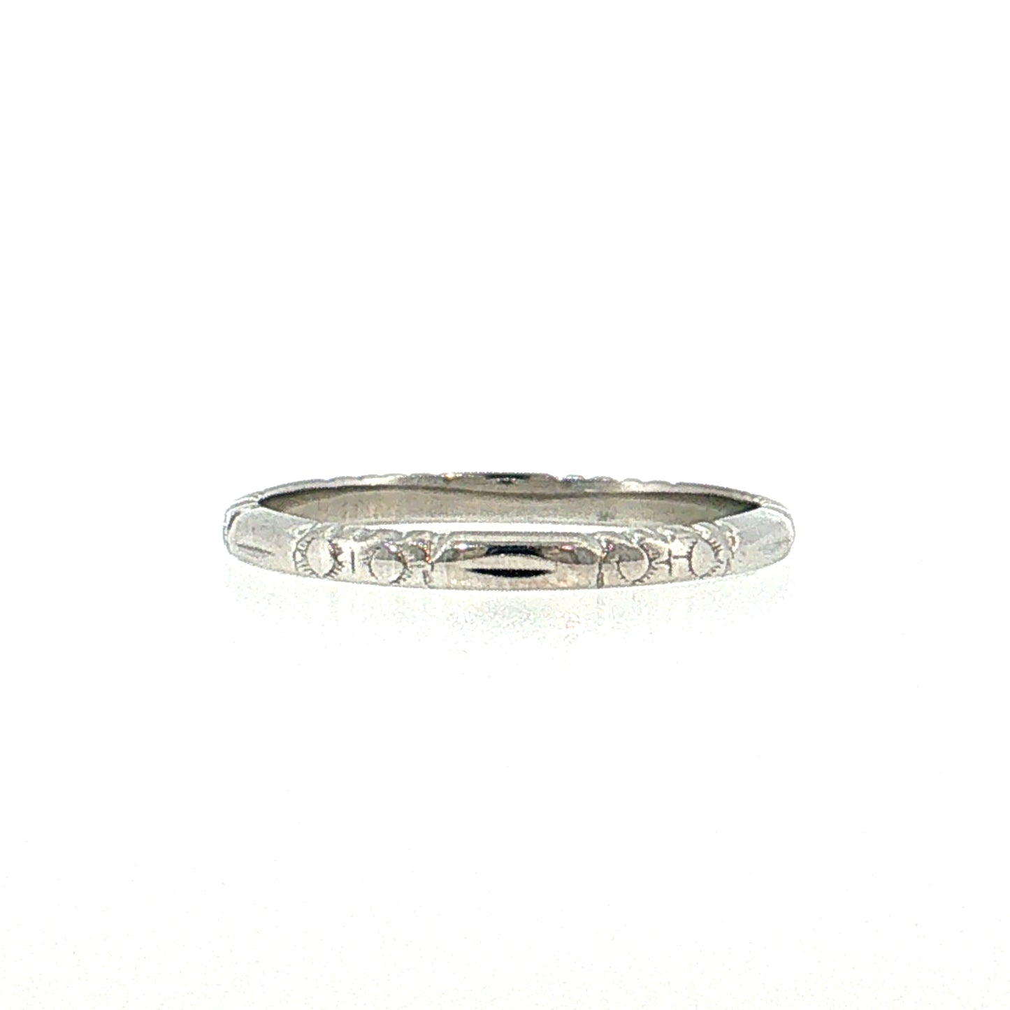 Antique Art Deco Orange Blossom Wedding Band 18k