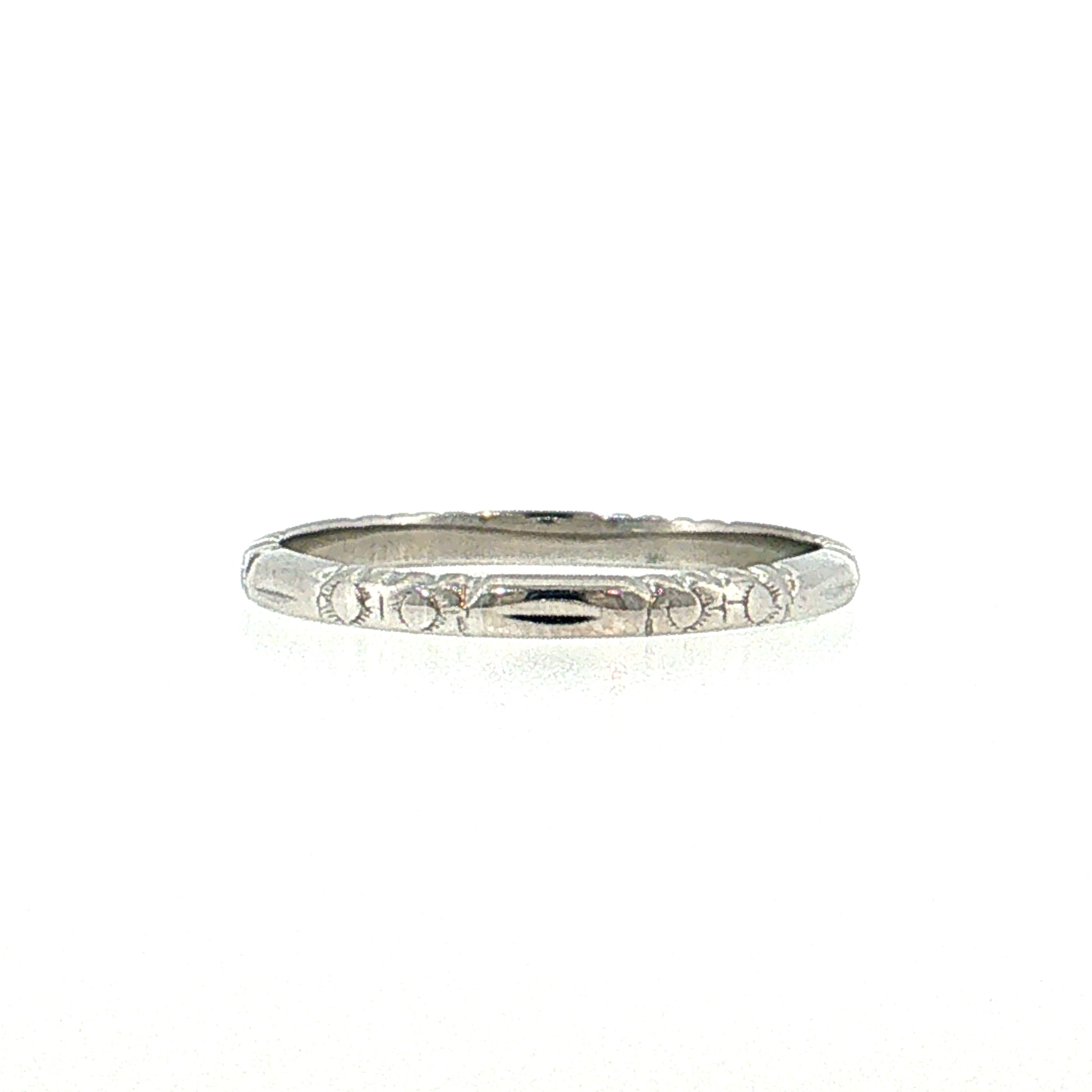 Antique Art Deco Orange Blossom Wedding Band 18k