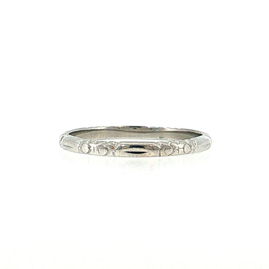 Antique Art Deco Orange Blossom Wedding Band 18k
