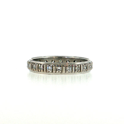 Modern Diamond Eternity Men's Band 18k White Gold