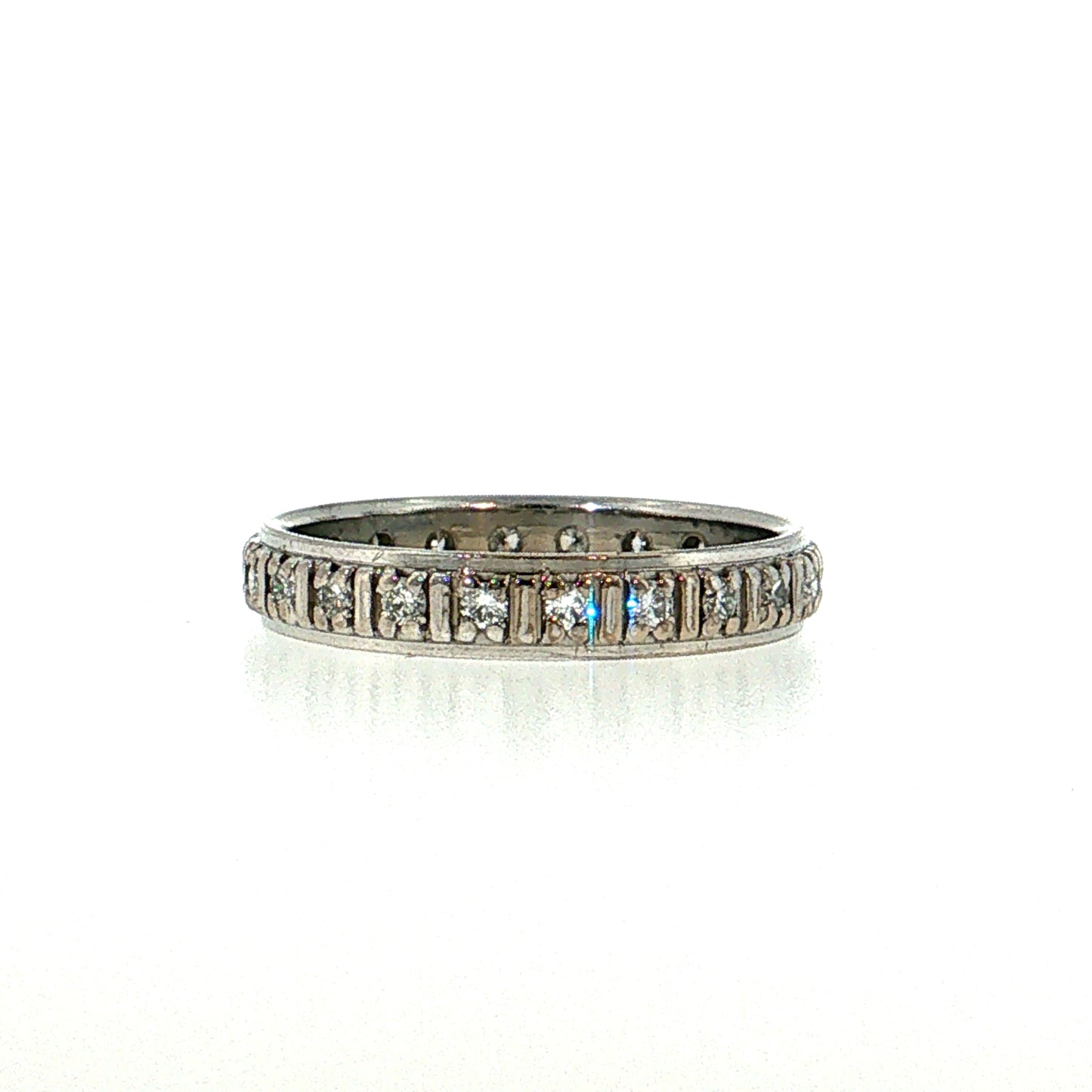 Modern Diamond Eternity Men's Band 18k White Gold