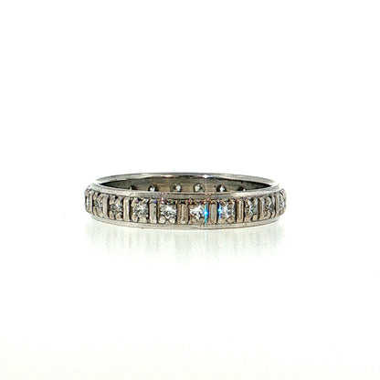 Modern Diamond Eternity Men's Band 18k White Gold